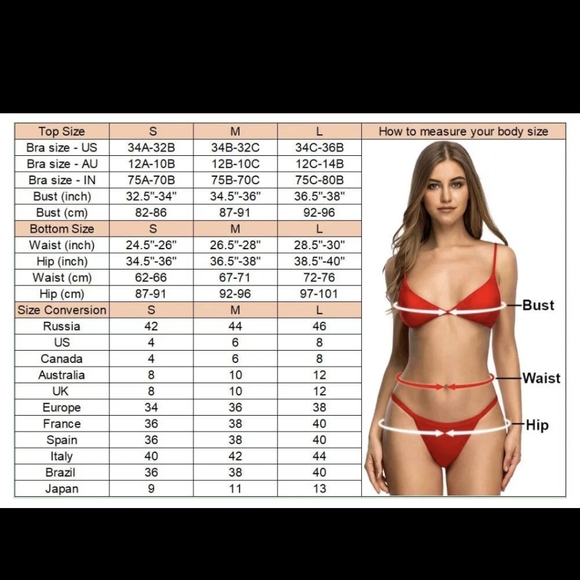 NWT LUXURY HEART TWO PIECE BIKINI SWIMSUIT S: SMALL-LARGE - Picture 9 of 9